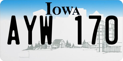 IA license plate AYW170