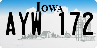 IA license plate AYW172