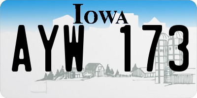 IA license plate AYW173