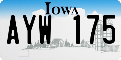 IA license plate AYW175