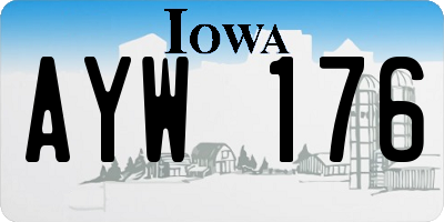IA license plate AYW176