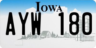 IA license plate AYW180