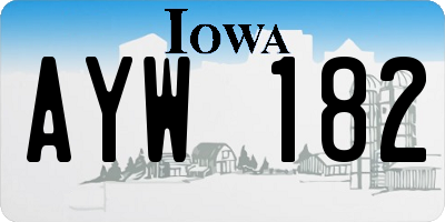 IA license plate AYW182
