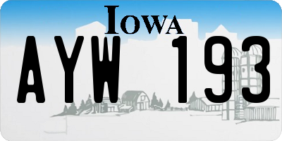 IA license plate AYW193