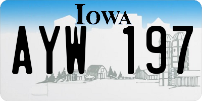 IA license plate AYW197