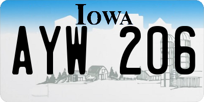 IA license plate AYW206