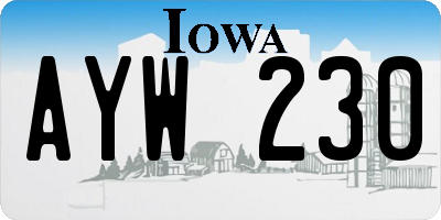 IA license plate AYW230