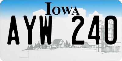 IA license plate AYW240