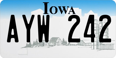 IA license plate AYW242