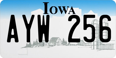 IA license plate AYW256
