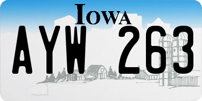 IA license plate AYW263