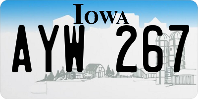 IA license plate AYW267