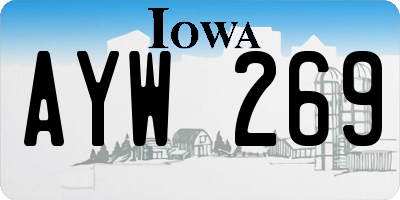IA license plate AYW269