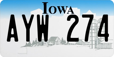 IA license plate AYW274