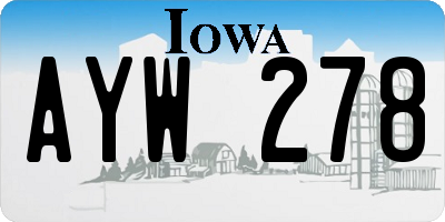 IA license plate AYW278