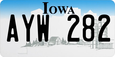 IA license plate AYW282