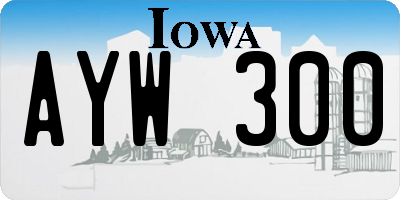 IA license plate AYW300