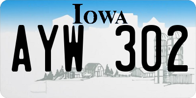 IA license plate AYW302