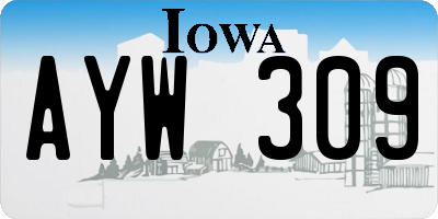IA license plate AYW309