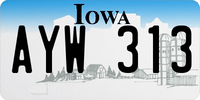 IA license plate AYW313