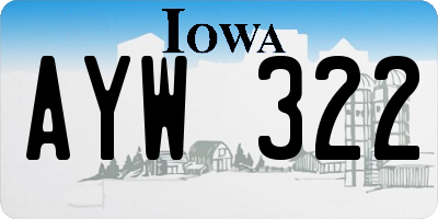 IA license plate AYW322