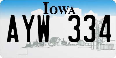 IA license plate AYW334