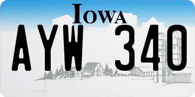 IA license plate AYW340