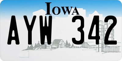 IA license plate AYW342