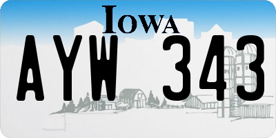 IA license plate AYW343