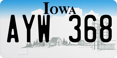IA license plate AYW368
