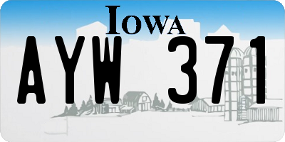 IA license plate AYW371