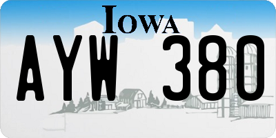 IA license plate AYW380