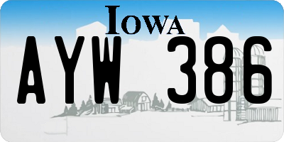 IA license plate AYW386