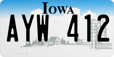 IA license plate AYW412
