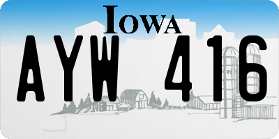 IA license plate AYW416