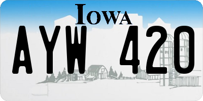 IA license plate AYW420