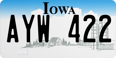 IA license plate AYW422