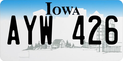 IA license plate AYW426