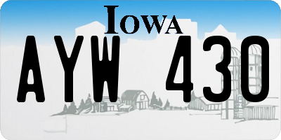IA license plate AYW430