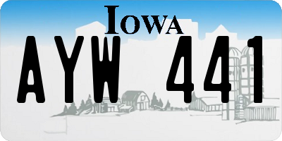 IA license plate AYW441