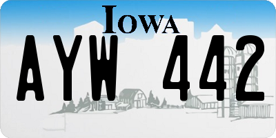 IA license plate AYW442