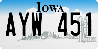 IA license plate AYW451