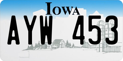 IA license plate AYW453