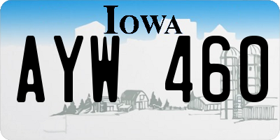 IA license plate AYW460