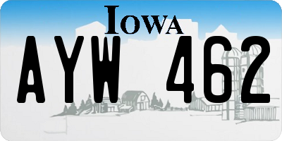 IA license plate AYW462