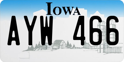 IA license plate AYW466