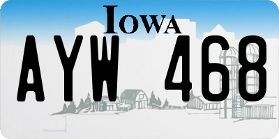 IA license plate AYW468