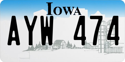 IA license plate AYW474