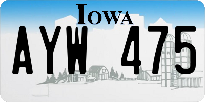 IA license plate AYW475