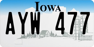 IA license plate AYW477